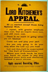 Póster de reclutamiento - Llamamiento de Lord Kitchener, 1914-18