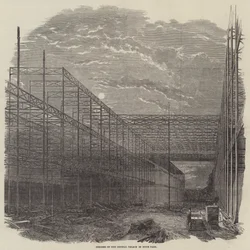 Restos del Palacio de Cristal en Hyde Park (grabado)