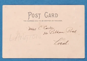Reverso de la postal de J.E. Doig (Sunderland) salvando un gol