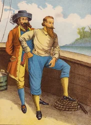 Robinson Crusoe (litografía en color)