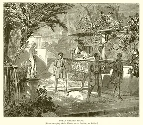 Escena de jardín romano