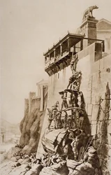 Roma salvada por los gansos sagrados de Juno, ilustración de 