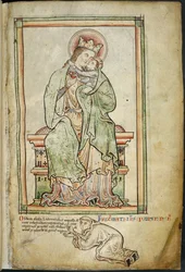 Real 14 C. VII, f.6 La Virgen y el Niño con el artista, ilustración de 