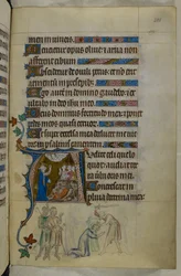 Real MS 2 B VII f.288r, del Salterio de la Reina María, c.1310-20 (vitela)