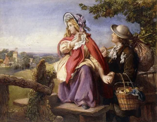 Amantes Rústicos Cruzando un Estilo, c.1860