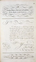 Carta de muestra de un libro de patrones de cartas, c.1740