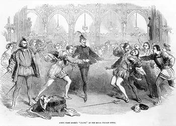 Escena del Fausto de Spohr en la Ópera Real Italiana, 1852