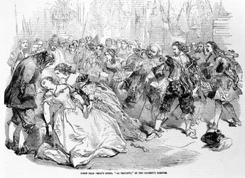 Escena de la ópera La Traviata de Verdi en el Teatro de Su Majestad, 1856