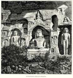 Cueva escultórica de Gwalior (grabado)