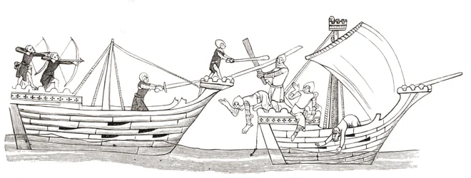 Combate naval, principios del siglo XIV, de 
