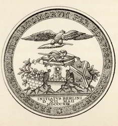 Sello de los masones de Berlín, 1812, de «La historia de la masonería, volumen III», publicado por Thomas C. Jack, Londres, 1883