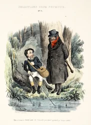 Selecciones de Seymour: No. 3, "Este es un lugar muy solitario, señor, me sorprende que no tenga miedo de ser robado.", pub c.1840