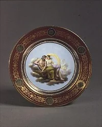 Plato de Sèvres mostrando a Tetis y Júpiter, por Robert Adams, principios del siglo XIX