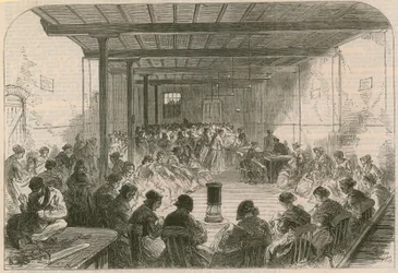 Clase de costura en Berner Street, Commercial Road East