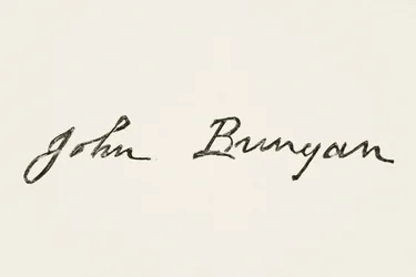 Firma de John Bunyan, de The National and Domestic History of England por William Hickman Smith Aubrey (1858-1916) publicado en Londres, c.1890