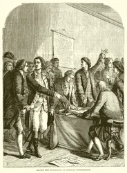 Firma de la declaración de independencia de Estados Unidos