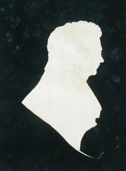 Silueta de Michael Faraday (1800-79) de su propio álbum de recortes