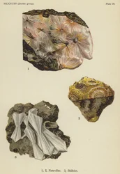 Silicatos (grupo de zeolitas), natrolita, estilbita