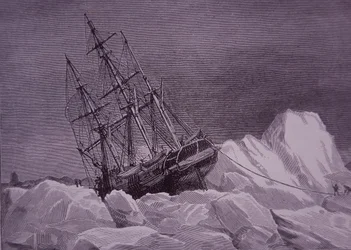 Sir John Franklin, expedición de 1845 para encontrar el Paso del Noroeste, barco Terror atrapado en el hielo, finales del siglo XIX