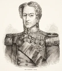 Sir Robert Sale, ilustración de la Historia Ilustrada de Inglaterra de Cassell