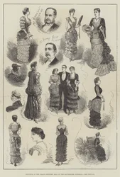 Bocetos en el baile de los impresores de calicó en el ayuntamiento de Manchester