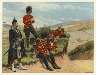 Soldados Vigilan y esperan (litografía en color)