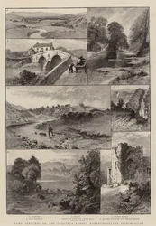 Algunos bocetos en el Coquet, un famoso río de pesca de Northumberland (grabado)