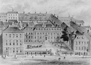 Frente sur de Leicester House, c.1720