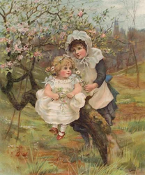 Flores de primavera en mayo (cromolito)