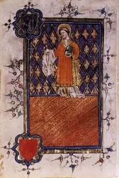 San Bernabé, de un libro de horas, c.1400-40