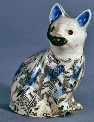 Gato de Agata Sólida de Staffordshire, c.1745