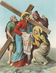 Estación VI Verónica presenta un pañuelo a Cristo