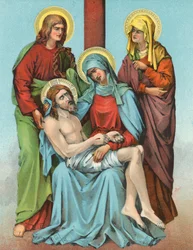 Estación XIII Cristo es bajado de la cruz