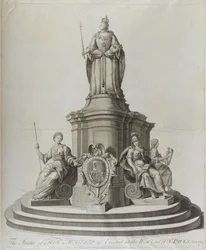 Estatua de la Reina Ana (1665-1714), publicada en 1713