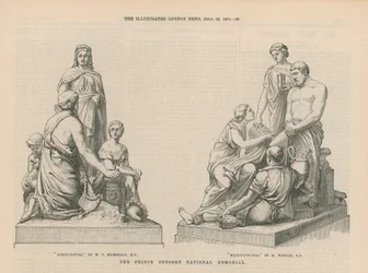 Estatuas que representan la Agricultura y las Manufacturas