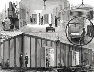 Sala fuerte de acero, para el Banco Nacional de Escocia, Edimburgo, fabricada por Messrs. Chubb and Son