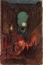 Street Scene, Newcastle upon Tyne (acuarela sobre papel)