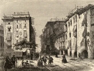 Calle en Barcelona, ilustración de 