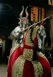 Armadura y armadura de caballo a juego