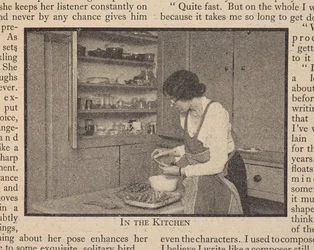 Sylvia en la cocina del 113 de Inverness Terrace, en "Sylvia Townsend Warner: A Writer Who Follows None of the Rules", Everyman New Series 4.