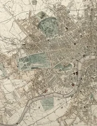 Plano ilustrado de Londres y sus alrededores de Tallis, en conmemoración de la Gran Exposición de la Industria de Todas las Naciones