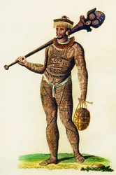 Hombre tatuado de las islas Marquesas, 1843