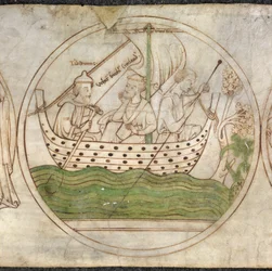 Tatwin transporta Guthlac en barco a Crowland, de 