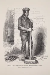 El barrendero indigente, ilustración de London Labour and London Poor de Henry Mayhew, pub. 1862