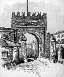 El Arco de Augusto, Rímini, Italia, de 