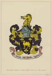The Armorial Bearings of George Robert Clover, Esquire of Ramle, Birkenhead (litografía en color)