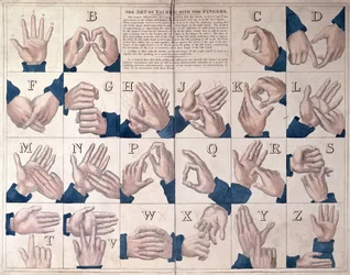 El arte de hablar con los dedos, alfabeto de lenguaje de señas