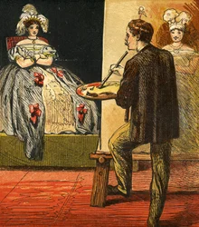 El Artista pintando un retrato en su estudio, 1867