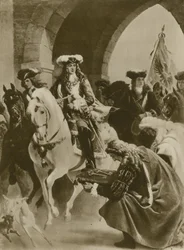 El príncipe austríaco que capturó Belgrado (grabado)