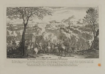La Batalla de Culloden, cerca de Inverness en Escocia, publicada por Bowles y Carver, 1746